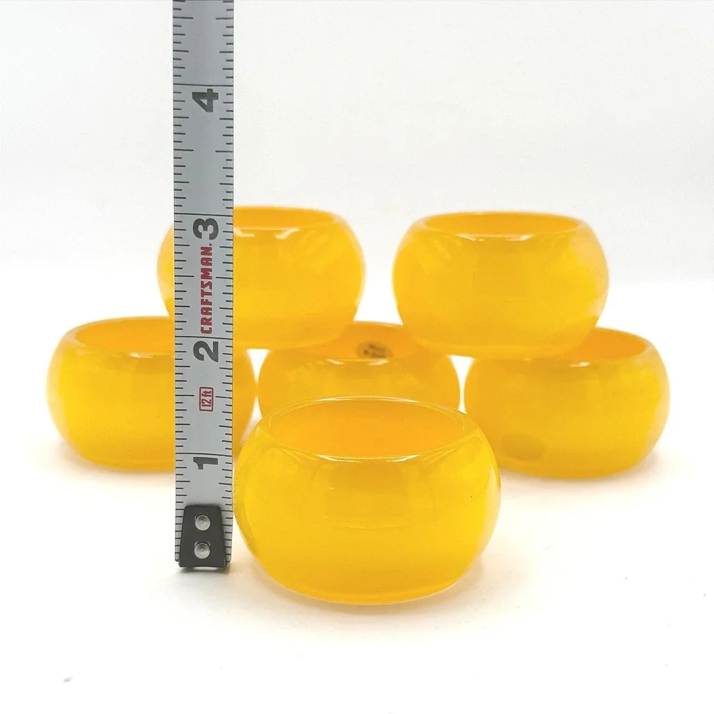 Set 6 Lucite Style Napkin Rings Translucent Yellow Retro by Kohl's Home Studio